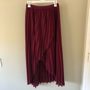 Blue Rain | High Low Burgundy Skirt